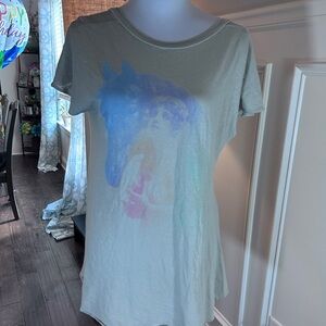 Wildfox EUC watercolor angel and horse print with open back